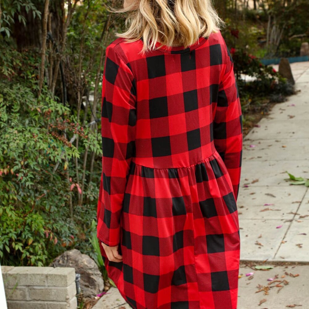 New Plaid Babydoll Midi Swing Dress with Pockets Size 3x - Picture 6 of 8